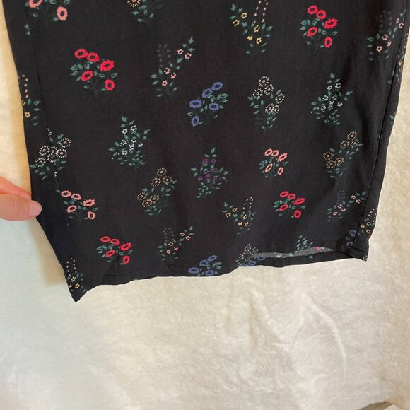 Marine Layer Kiley Pants Black India Floral Elastic RelaxeWaist Wide Leg Size XL - Picture 7 of 13